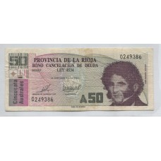 ARGENTINA EC. 040 BONO BILLETE DE EMERGENCIA LA RIOJA RARO